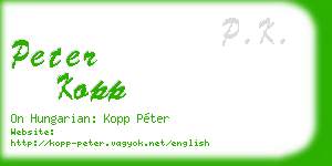 peter kopp business card